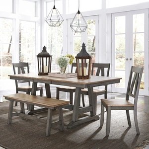 Liberty Furniture Lindsey Farm Extendable Farmhouse Dining Set | Liberty