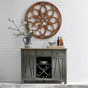 Liberty Furniture Lindsey Farm Farmhouse Server with Wine Storage | Liberty
