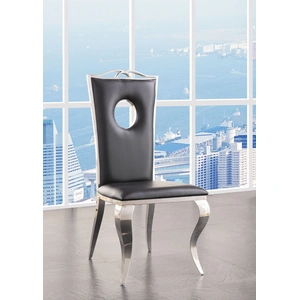 ACME Cyrene Dining Chair, Black/Silver (Set of 2)