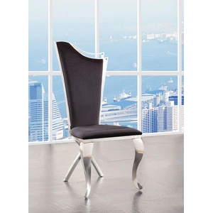 ACME Cyrene Dining Chair, Black/Silver (Set of 2)