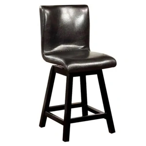 Furniture of America Hurley Leatherette/Wood Counter Chair, Set of 2, Black