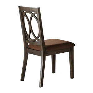 ACME Jameson Fabric/Wood Dining Side Chair, Brown/Espresso