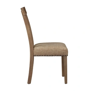 ACME Nathaniel Fabric/Wood Dining Side Chair, Maple (Set of 2)