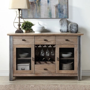 ACME Nathaniel Wood Server w/2 Doors & 4 Drawers, Maple