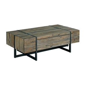 Hammary Modern Timber Wood Rectangular Cocktail Table, Natural/Dark Pewter