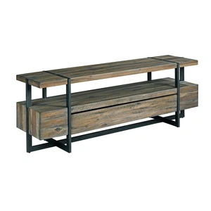 Hammary Modern Timber Wood Entertainment Console, Natural/Dark Pewter