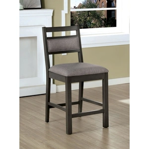 Furniture of America Vicky Fabric/Wood Counter Chair, Set of 2, Gray