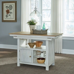 Liberty Furniture Lindsey Farm Extendable Kitchen Island Set | 5-Piece Dining