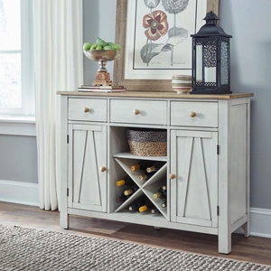 Liberty Furniture Lindsey Farm Farmhouse Server with Wine Storage | Liberty