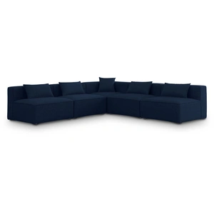 Meridian Furniture Cube 108-inch 5-Piece Linen Fabric Modular Armless Sectional