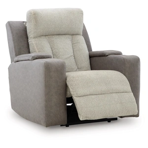 Ashley Furniture WhipLash Faux Leather Power Recliner w/Adjustable Headrest, Sisal