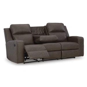 Ashley Furniture Lavenhorne Faux Leather Reclining Sofa w/Drop Down Table