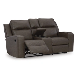 Ashley Furniture Lavenhorne Faux Leather Reclining Loveseat w/Console