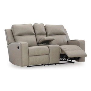 Ashley Furniture Lavenhorne Faux Leather Reclining Loveseat w/Console