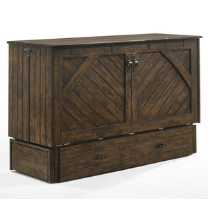 Night & Day Furniture Ranchero Wood Murphy Cabinet Bed w/Mattress