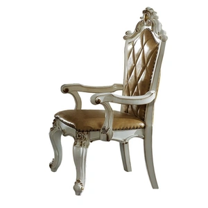 ACME Picardy PU/Wood Dining Arm Chair (Set of 2)