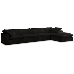 Meridian Furniture Cozy 158-inch 5-Piece Velvet Comfort Modular Sectional