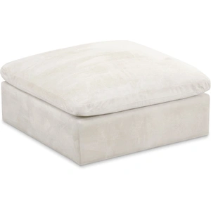 Meridian Furniture Cozy Velvet Modular Fiber Filled Comfort Overstuffed Ottoman