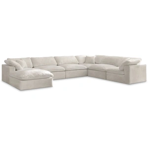 Meridian Furniture Cozy 158-inch 7-Piece Velvet Comfort Modular Sectional