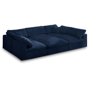 Meridian Furniture Cozy 119-inch 6-Piece Velvet Comfort Modular Sectional