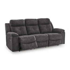 Ashley Furniture Brysonview Faux Leather Reclining Sofa, Charcoal