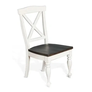 Sunny Designs SM Carriage House Wood Crossback Dining Side Chair, European Cottage (Set of 2)