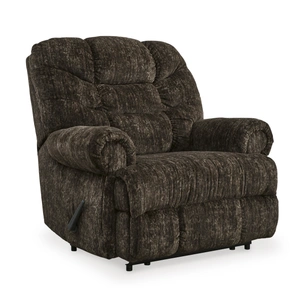 Ashley Furniture Movie Man Polyester Zero Wall Recliner in Chocolate