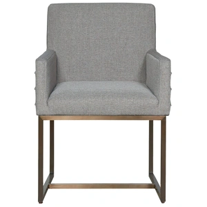 Universal Furniture Cooper Fabric/Metal Arm Chair, Sky Silver (Set of 2)