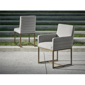 Universal Furniture Cooper Fabric/Metal Side Chair, Sky Silver (Set of 2)