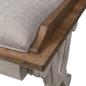 Liberty Furniture Farmhouse Reimagined Polyester/Wood Bed Bench, Antique White/Chestnut