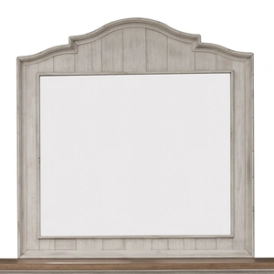 Liberty Furniture Farmhouse Reimagined Arched Wood Mirror, Antique White/Chestnut