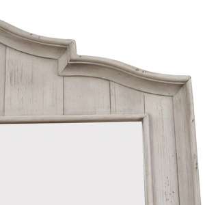 Liberty Furniture Farmhouse Reimagined Arched Wood Mirror, Antique White/Chestnut