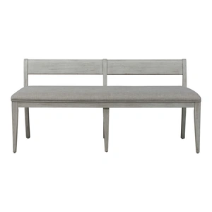 Liberty Furniture Farmhouse Reimagined Linen/Wood Bench, Antique White/Chestnut