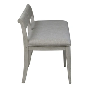 Liberty Furniture Farmhouse Reimagined Linen/Wood Bench, Antique White/Chestnut