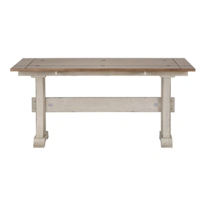 Liberty Furniture Farmhouse Reimagined Rectangular Wood Flip Lid Sofa Table, Antique White/Chestnut