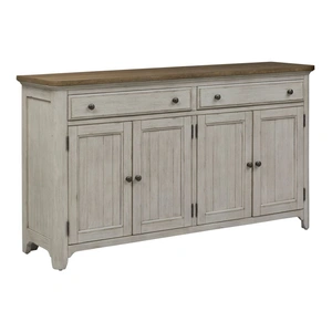 Liberty Furniture Farmhouse Reimagined Wood 2-Door 2-Drawer Server, Antique White/Chestnut