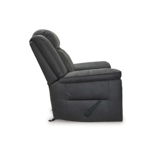 Ashley Furniture Status Check Faux Leather Rocker Recliner in Shadow