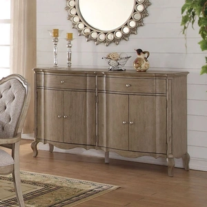 ACME Chelmsford Wood Server w/4 Doors & 2 Drawers, Antique Taupe