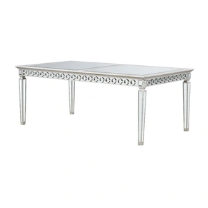 ACME Varian 78-inch Wood/Mirror Rectangular Dining Room Set, Antique Platinum