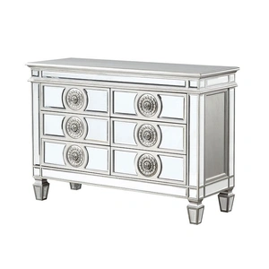 ACME Varian 78-inch Wood/Mirror Rectangular Dining Room Set, Antique Platinum