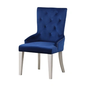 ACME Varian Fabric/Wood Dining Side Chair, Blue