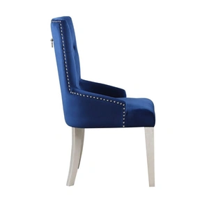 ACME Varian Fabric/Wood Dining Side Chair, Blue