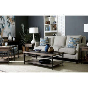 Hammary Austin Wood/Metal Rectangular Coffee Table Set, Medium Brown/Dark Bronze