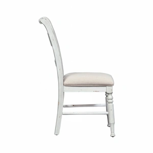 Liberty Furniture Whitney Linen/Wood Slat Back Side Chair, Antique Linen/Weathered Gray (Set of 2)