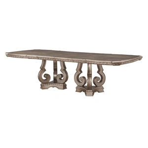 ACME Northville Wood Extendable Dining Table, Antique Silver