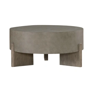 Liberty Furniture Affinity Round Faux Concrete/Wood Cocktail Table, Dusty Taupe