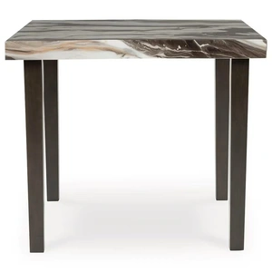 Ashley Furniture Jeshina Square Counter Height Dining Table | Brown & Beige, Dark Brown/Beige