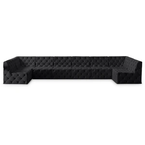 Meridian Furniture Tuft 215-inch 8-Piece Velvet Modular Sectional