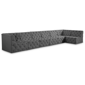 Meridian Furniture Tuft 186-inch 7-Piece Velvet Modular Sectional