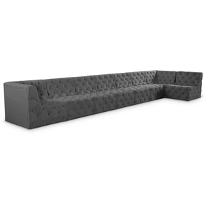 Meridian Furniture Tuft 186-inch 8-Piece Velvet Modular Sectional